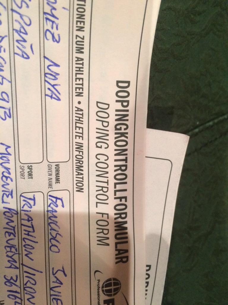 Jgomeznoya's tweet photo. Another doping control to start the day... Good job! And good morning everyone. http://t.co/Fw7sqLjyNR