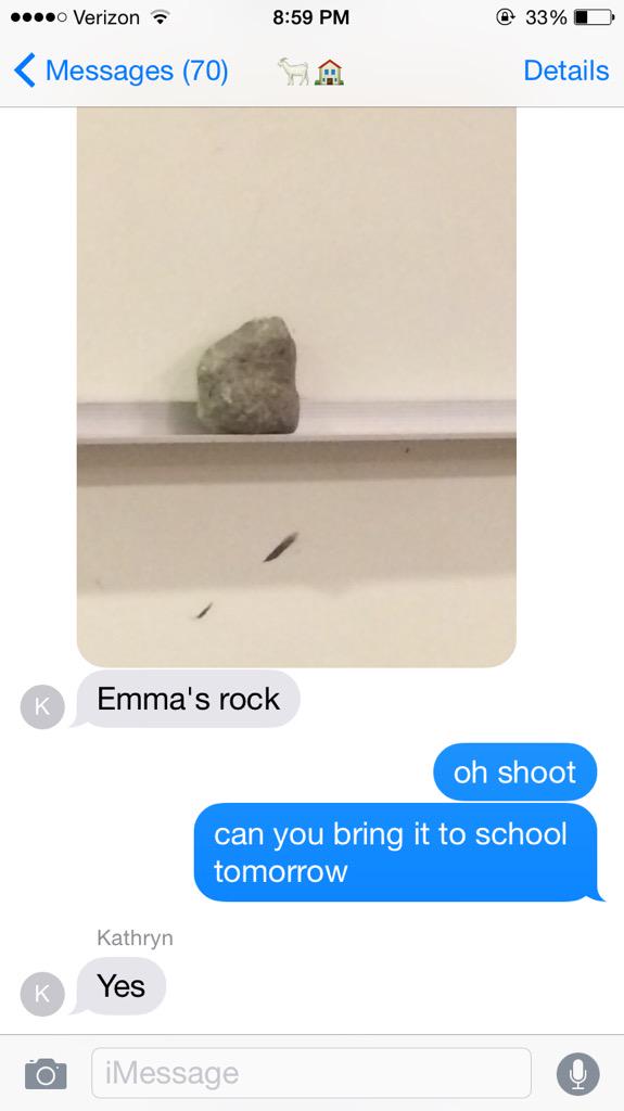 EmmaTheGinger's tweet image. when you leave your rock at your friends house #meproblems