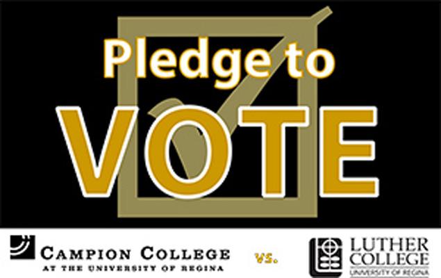 CampionUR's tweet photo. Students get ready for the Campion/Luther Pledge to Vote challenge. Join us in the link at 12:30 Sept 30 for details. http://t.co/fMnKvLFW12