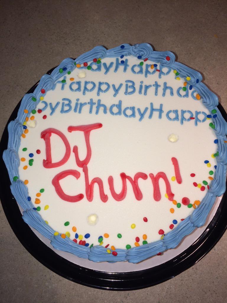 DjChurn's tweet photo. Shout out to my parents for the sweet cake #weturnitup http://t.co/J3WtXYkqsw