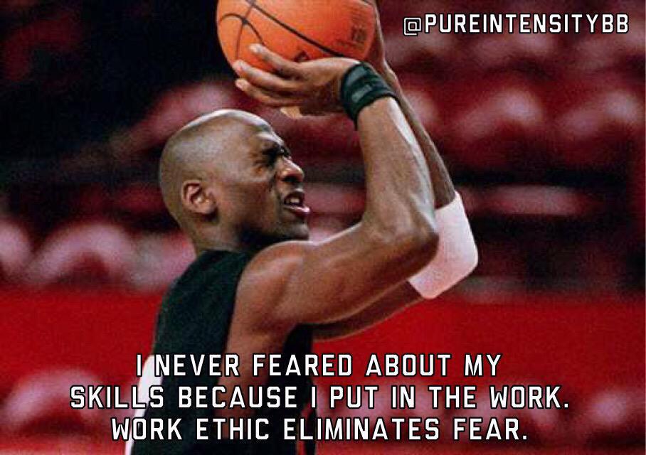 PureIntensityBB's tweet photo. I never feared about my skills because I put in the work. Work ethic eliminates fear -- Michael Jordan http://t.co/7kSSWXrA83