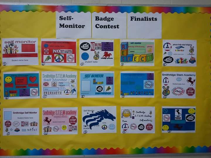 SaraNHHolm's tweet image. 1 more reason to #celebratemonday - 330 #srstem Ss used Google Drawing for annual #pbis Self Monitor Badge contest.