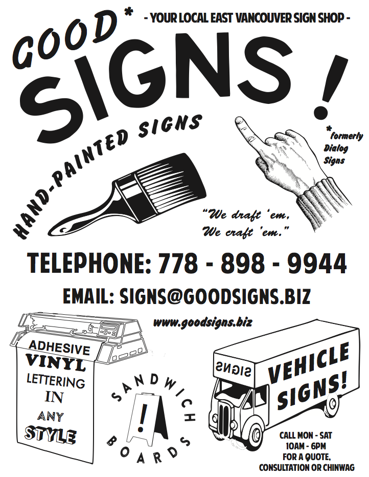 GoodSignsVan's tweet image. Our flyer. A lot of clip-art went into this.