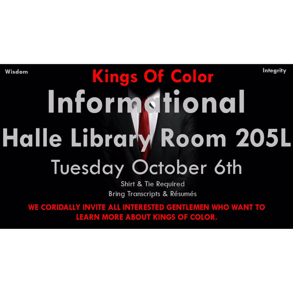 Emu_Kings's tweet photo. #TeamEmu Males, Do you want to learn more about Kings Of Color? October 6th @ Halle Library Room 205L. http://t.co/RUzFBT1Obc