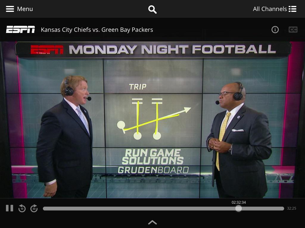 geoffkrall's tweet photo. Gruden and Tirico clearly demonstrating the properties of two parallel lines cut by a transversal. http://t.co/ePqSNT4EoX