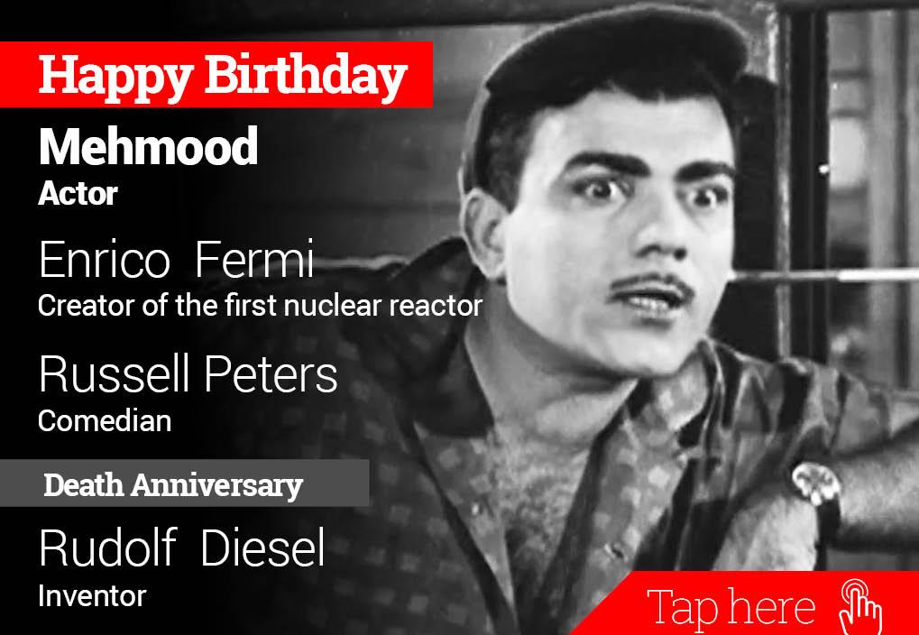  newsflicks: Homage Rudolf Diesel, Happy Birthday Mehmood, Enrico Fermi, Russell Peters 