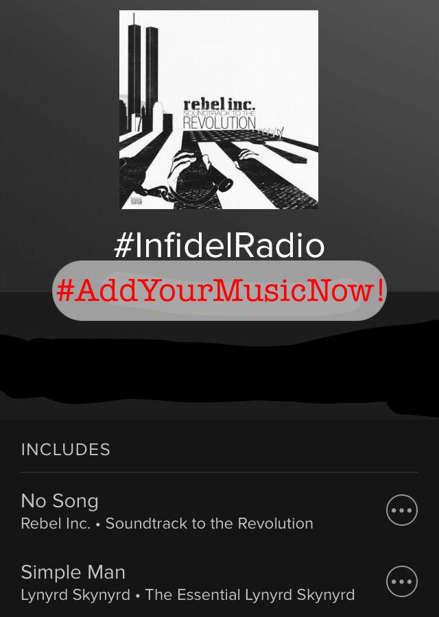 JonRCorbett's tweet photo. #InfidelRadio #Collaborative #Playlist #Via @Spotify --> #AddYourMusicNow! #ListenHere->
https://t.co/8QqH8FsTJw http://t.co/IxjnnOfgcz