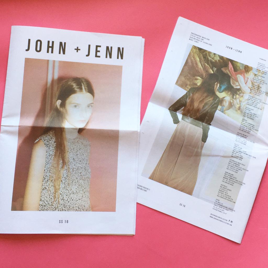 J&amp;J SS16 look book in news print 👖📜