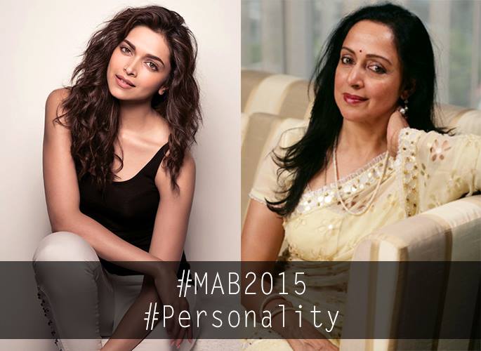 BrandAttractive's tweet image. The only 2 actresses in the top 10 list of #MAB2015 #Personality are-  @deepikapadukone &amp;amp; Hema Malini.