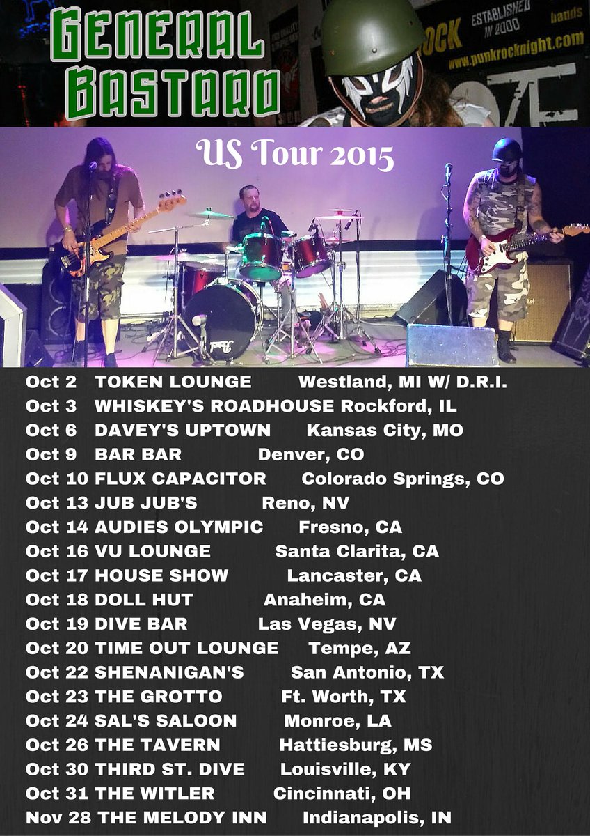 <a href="/SoMetalNews/">SoMetal</a> This Friday General Bastard and his band begin their US Tour. Please pass these dates on. Thank you