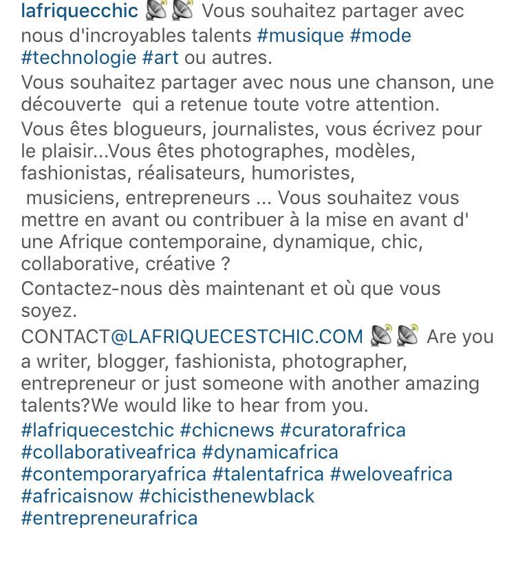 c H I C N e w s @LafriqueCchic #talentafrica #dynamicafrica #entrepreneurship #contemporaryafrica #lafriquecestchic