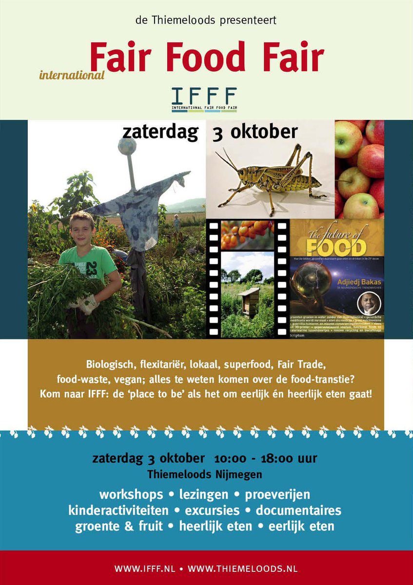 Za 3 okt is #Bottendaal 'the place to be' als het om eerlijk en heerlijk eten gaat! Fair Food Fair in de #Thiemeloods