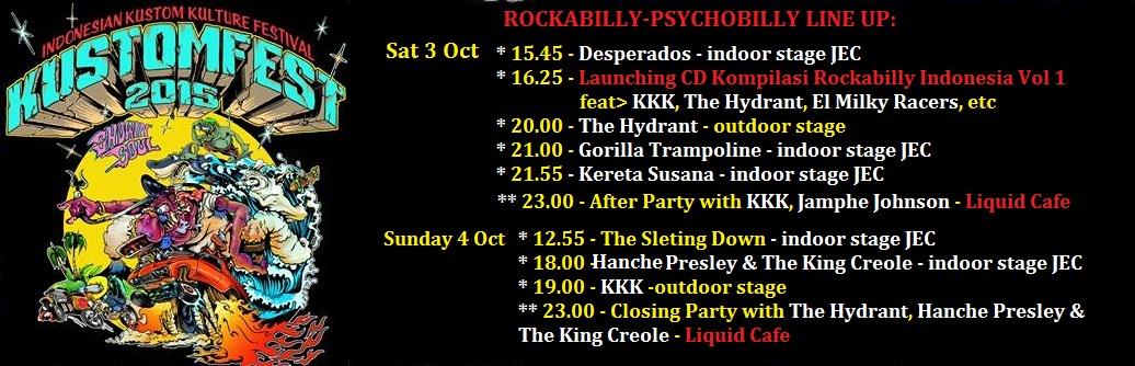 #rockabilly LIVE schedule jogja 3/4 oct jec #kustomfest @HanchePresley <a href="/KikiTheKlan/">Kiki & The Klan</a> <a href="/THEHYDRANTBALl/">The Hydrant Official</a>  <a href="/TheSletingDown/">THE SLETING DOWN</a>