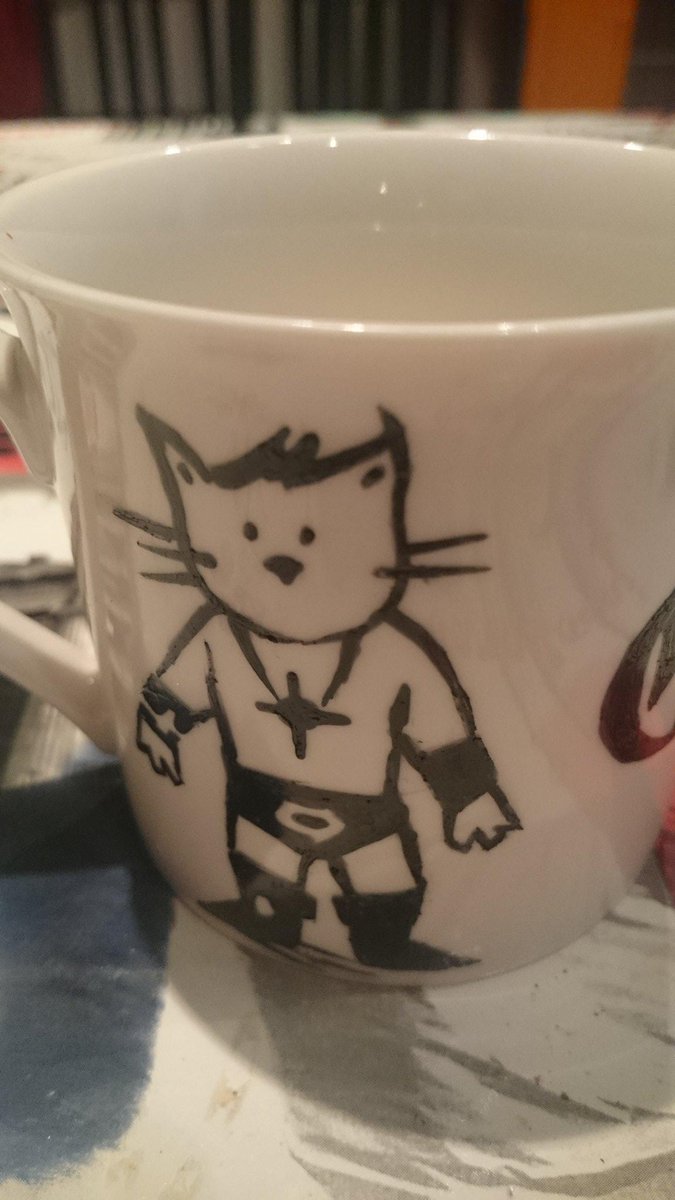 GingerBurlesque's tweet photo. Handmade b-day present customized with a feline version of @WWESheamus. A work of art that will improve my mornings!! http://t.co/XMdQa8lZdG