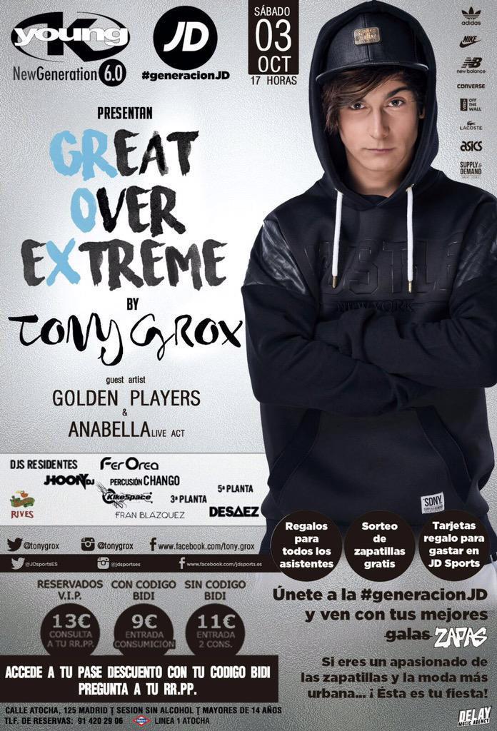 kapital_young's tweet photo. @kapital_young @TonyGrox @JDsportsfashion #generacionjd este sábado Tony Grox y Jd podrán Madrid en "Marcha"... http://t.co/WgtzdnqbBL