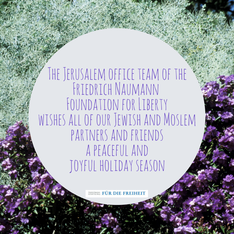 FNF Jerusalem team wishes all of our Jewish and Moslem partners and friends a peaceful and joyful holiday season!
