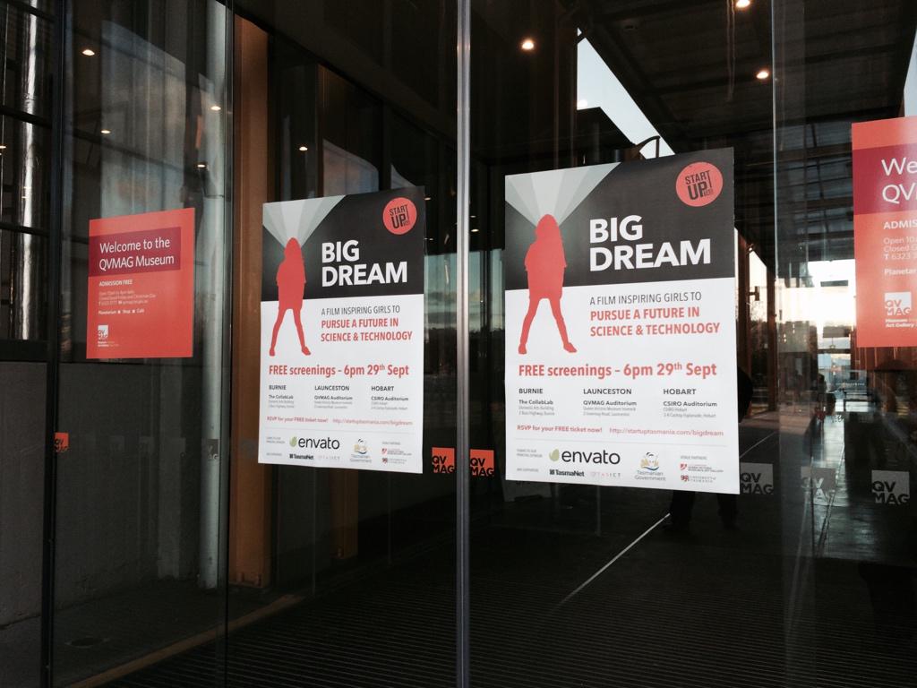 jamesriggall's tweet photo. The Big Dream screening is kicking off in Launceston. Woohoo! #startupspring #startupspringtas http://t.co/TpKL93s0cE