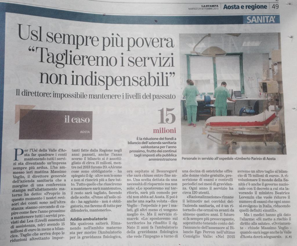 Dal 2013 SavtSanté chiede progetto serio x nuovo modello sanità vda ma ad oggi solo soluzioni "di giornata".