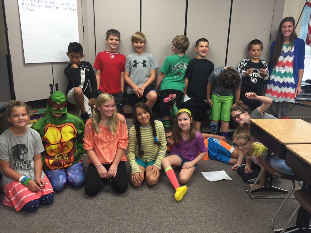 Wacky Day in Queen Peralta's class (I'm wearing a crown)!  #lakeshoresuperpower