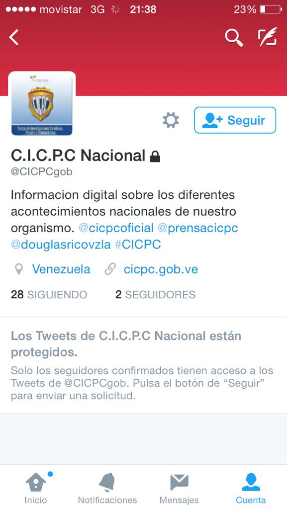 DouglasRicoVzla's tweet photo. INFORMACIÓN IMPORTANTE: Estas cuentas son falsas @cicpcgob @CICPCgobve y en Facebook C.I.C.P.C No pertenecen al CICPC http://t.co/LOmrWySAlL