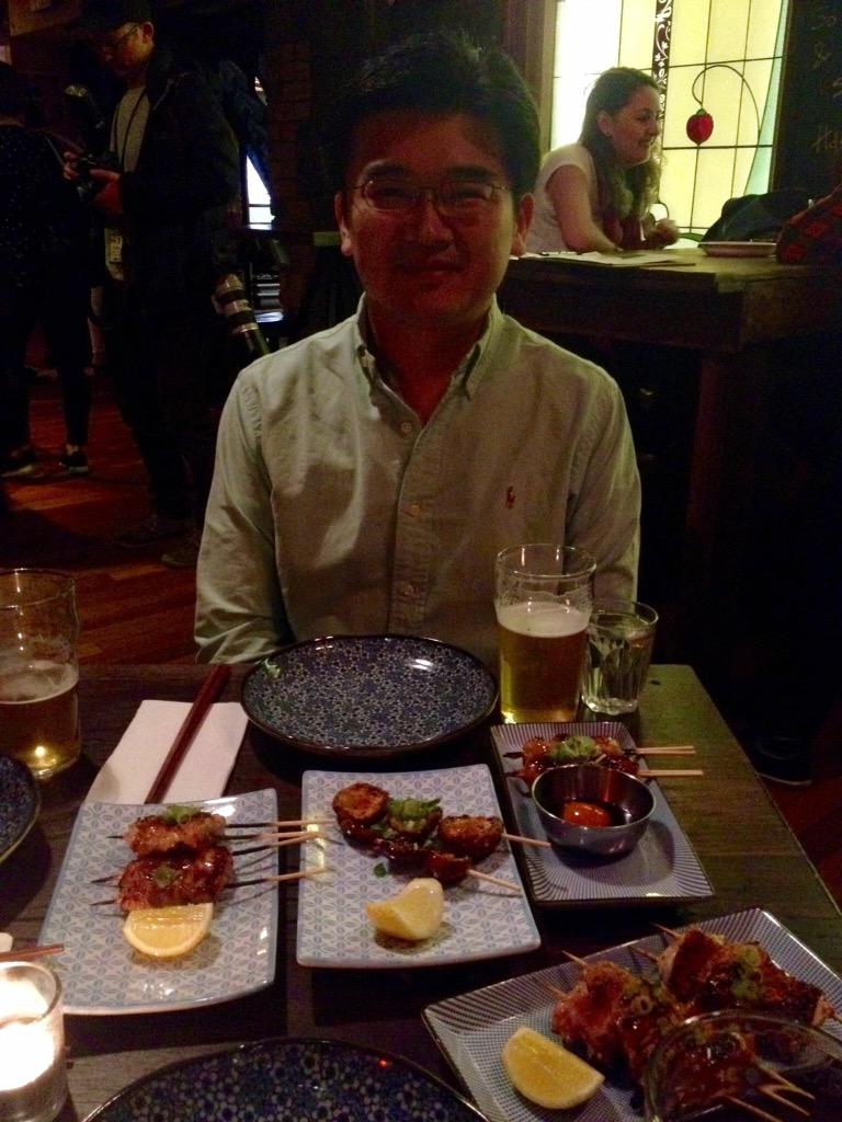 tominaustralia's tweet image. Hanging with Yuki Tomari @Gasometer @Collingwood sampling Japanese cuisine &amp;amp; local muso @Lakyn #combio2015 #RNArules