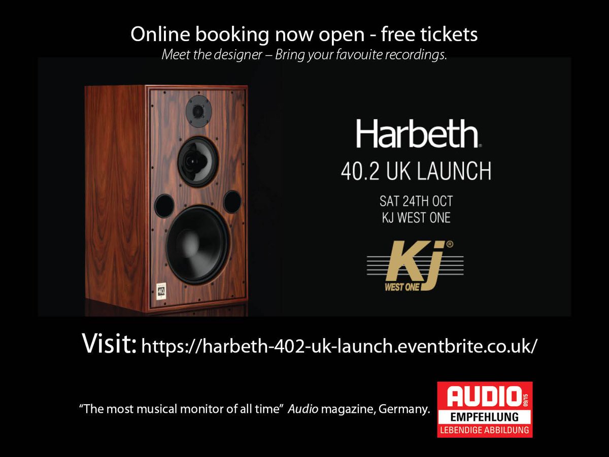 HarbethHQ's tweet image. @LondonMusicBlog  Please RT if pos - warm welcome at UK launch of #Harbeth's new Ultimate Reference, the M40.2