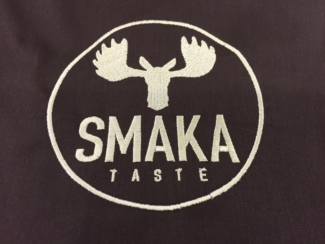 kylemarkuniform's tweet photo. @kylemarkuniform embroidered Premier aprons for Smaka new Swedish restaurant in Whitechapel, London. #kylemarkuniform http://t.co/hCpwdxxkcR