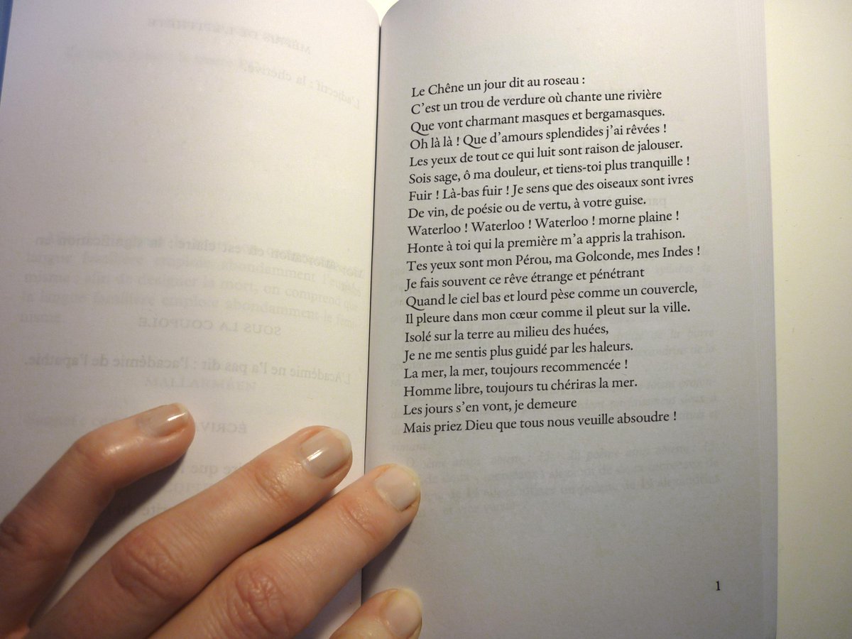 Anthologie de la poésie française en une page.