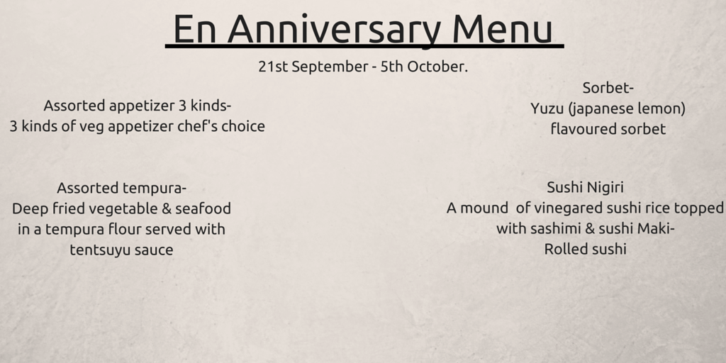 eazydiner's tweet photo. Book #EnFineJapaneseCuisine #Delhi today! They have a special #AnniversaryMenu for you too! :http://t.co/6ND8GuJjDq http://t.co/WYvMVcOcMb