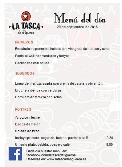 TascaDeFigueroa's tweet photo. En La Tasca no vale con un solo plato.. tienes que probarlos todos! Pedazo de #menuTasca hoy martes: bienvenidos! http://t.co/JrtrEQw03F
