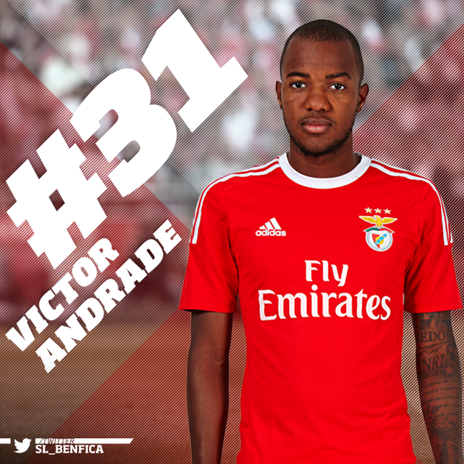 SLBenfica's tweet photo. Hoje é o aniversário do @VAndrade31_, deixa-lhe a tua mensagem de parabéns! #EPluribusUnum http://t.co/i0kbYV6Fpe
