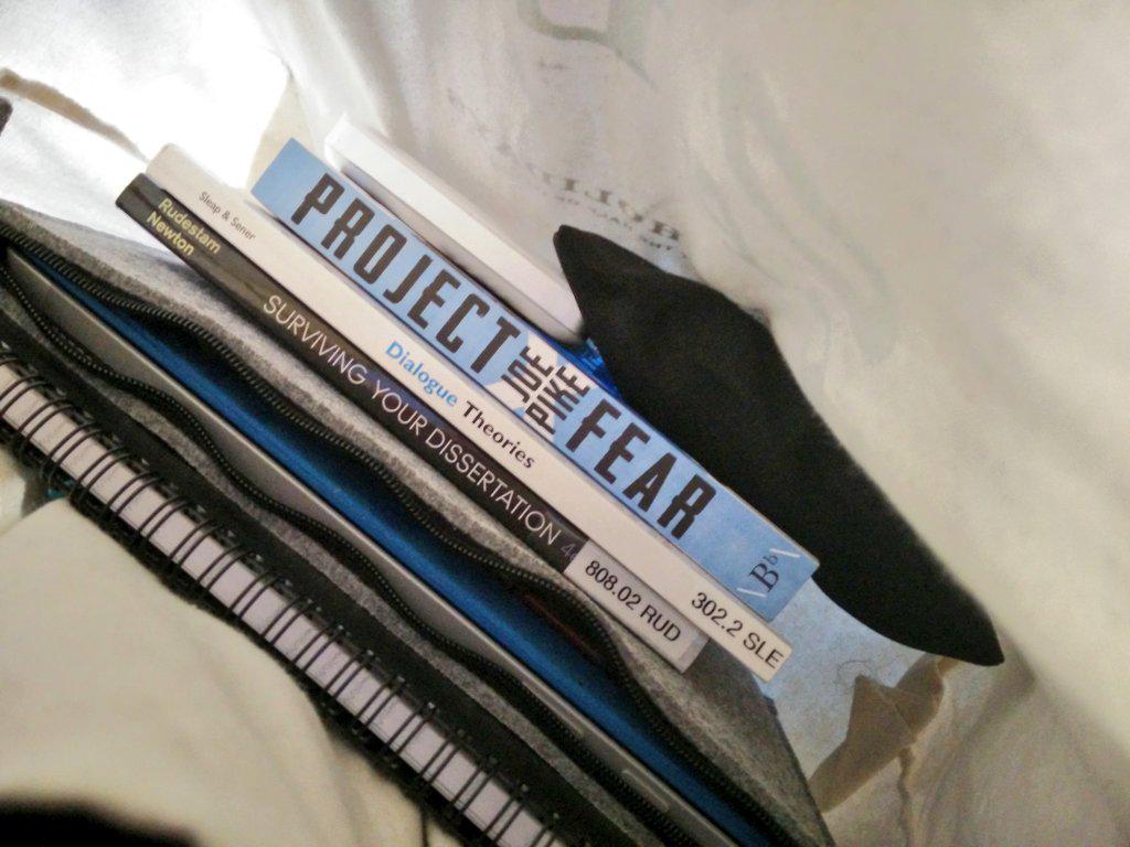 paulstephen_'s tweet image. Inside of my bag today, thinking more than one of these books could be titled &quot;Project Fear&quot; #DissertationFear