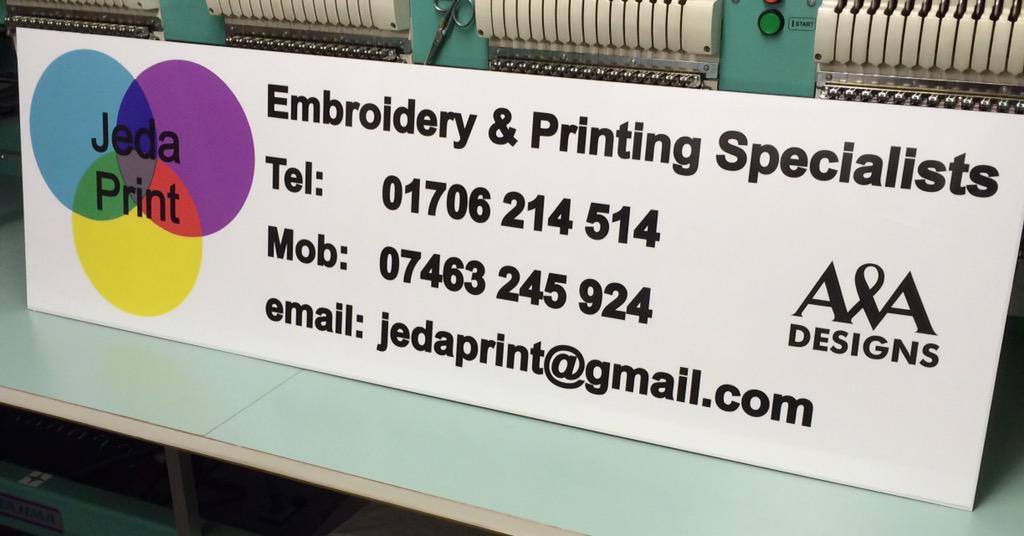 JedaPrint's tweet photo. For all your embroidery &amp; printing needs! Specialists in workwear, team wear and promotional clothing @LancsBusRT http://t.co/2h6Se7NUqM