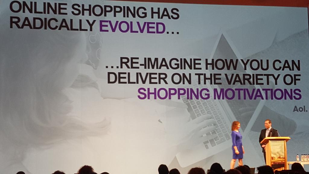 patpagani's tweet photo. Online shopping has changed, so the call to action from @drapervicky from AOL is to reimagine how you do it #esomar http://t.co/HhYZAOQEAK