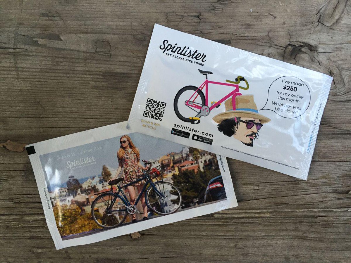 feelfreshmedia's tweet image. Our wipe designed for @spinlister !!Rent a bike from someone like you
Save money meet awesome people and consume less