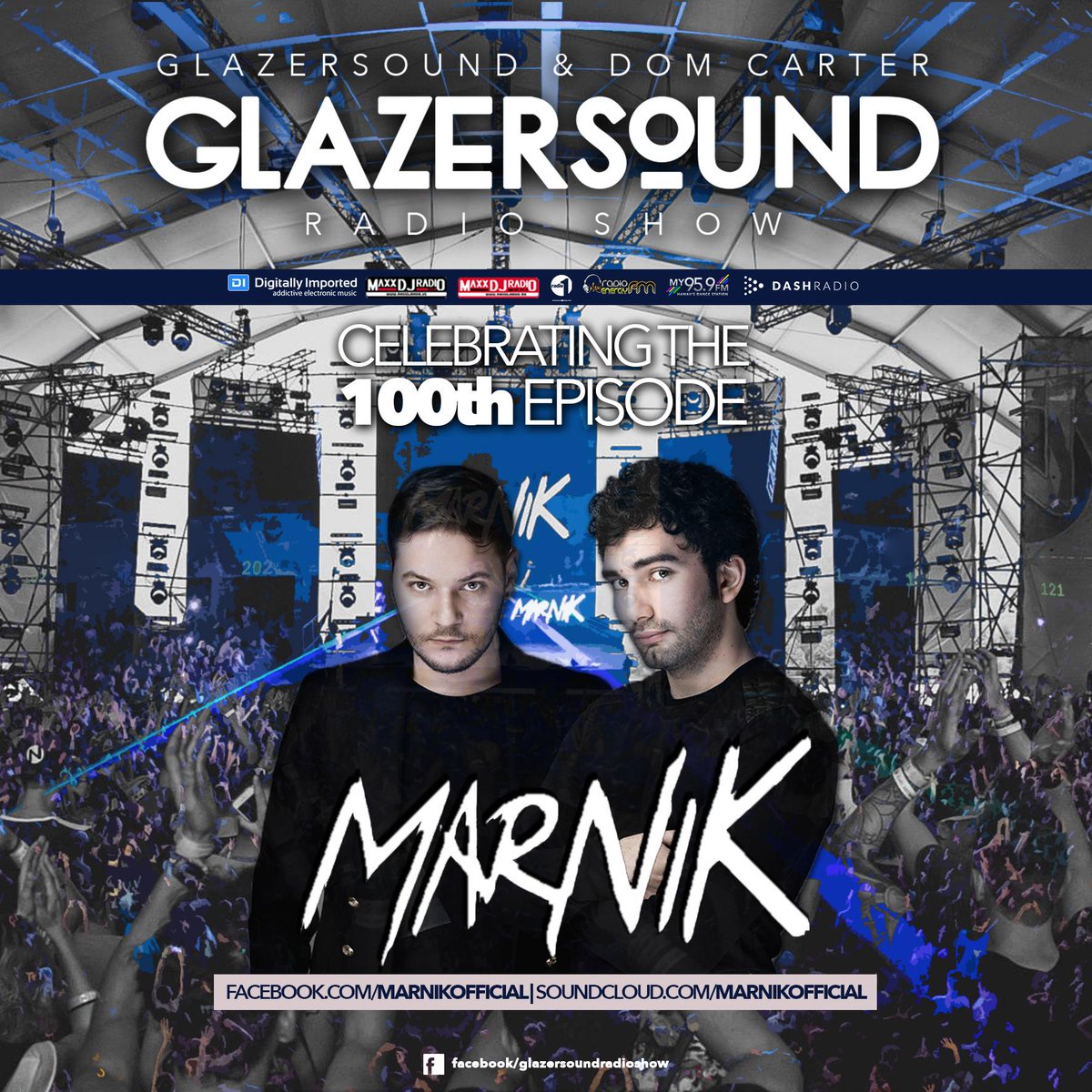 DomCarterDj's tweet photo. Happy Birthday To Us! OUR Glazersound Radio Show celebrates his 100th episode w/ Special Guest @marnikofficial http://t.co/X8aEKxKrmc