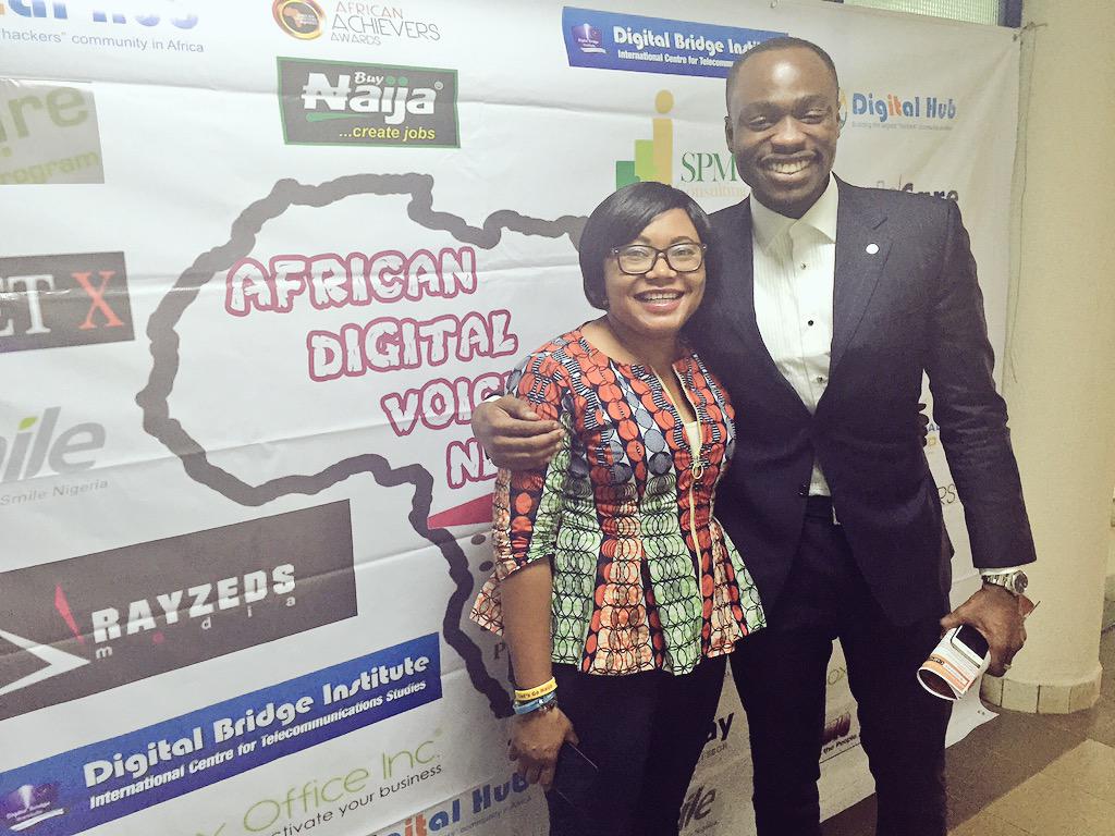 estherclimate's tweet photo. With @Jakechukwu at the launch  of African Digital Voices and induction of Abuja-based fellows by @DigitalHubone http://t.co/n5wXrYSxg5
