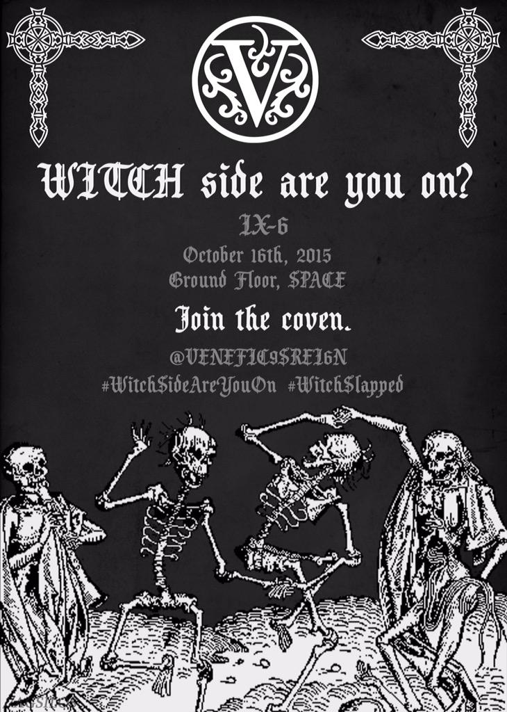TND_6's tweet photo. Vim Promovet Insitam. Release your inner witch. Join the coven. Oct 16, 2015. 🔮💉👿 #WitchSlapped #WitchSideAreYouOn http://t.co/7Pdab8ax7T