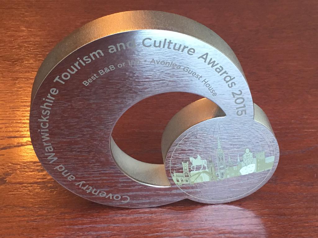 avonlea_bnb's tweet photo. Finally managed to take a pic of our award #CWTCA2015 For BEST B&B in Coventry & Warwickshire http://t.co/TME2jj1ZnZ http://t.co/dvqNuoBP53