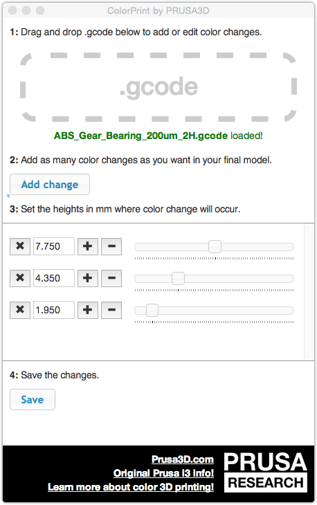 josefprusa's tweet photo. ColorPrint is out :-) If you have printer with good support of M600 g-code, give it a try! http://t.co/nWU6W3EeKr http://t.co/9WZhr1NI4Q