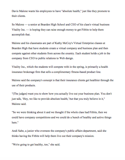 VEVitality's tweet photo. The Knoxville News Sentinel visited our company on September 18, 2015. Here is our article that was in the newspaper. http://t.co/JBln4MSmLf