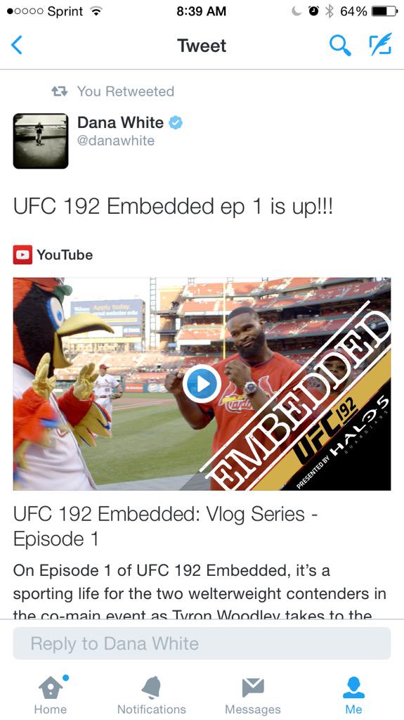 @ufc Embedded #UFC192 Ep. 1 is up. Check it out bit.ly/1jsIO4f #ufc @AmericanTopTeam @Roufusport #AttNation
