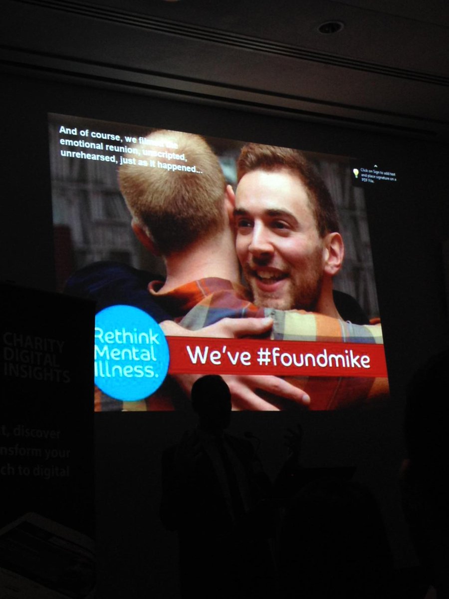 ShirleyMukisa's tweet photo. #charitydigitalinsights spoiler alert they #foundmike (he was called Neil) - trad &amp; social media loved the good story http://t.co/AODNJPf6CZ