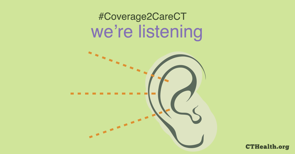 CTHealth's tweet photo. Come to our next Listening Event: 10/19, 5-7:30pm, 165 State St, New London. http://t.co/74at4XXnBP #Coverage2CareCT http://t.co/oiwmJQ8ksI