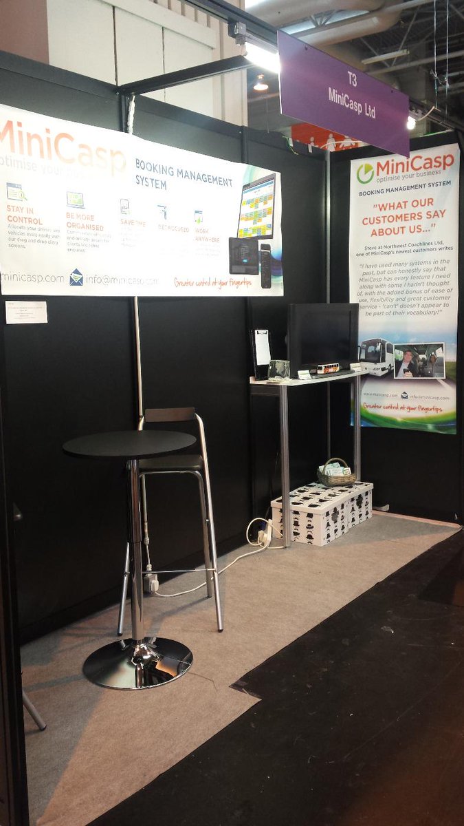 Minicasp's tweet photo. Getting set up for a great show tomorrow! @coach_buslive @donttravelempty @johnirishdaly #NEC #TradeShow http://t.co/oMHz3aZmvB
