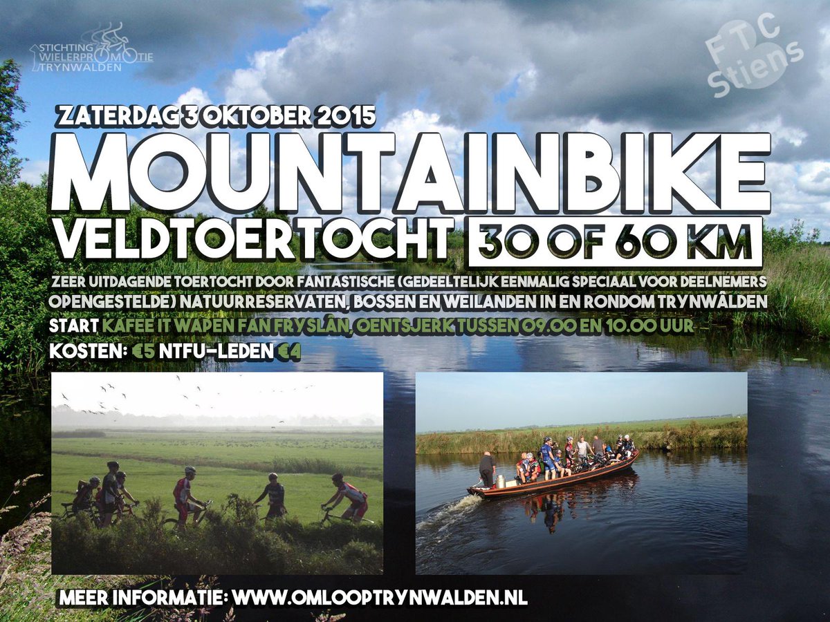 De toertocht voert zaterdag door deels eenmalige geopende natuurgebieden en varen is inbegrepen! Start 09.00-10.00u.