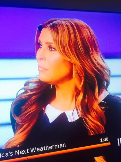 askjillian's tweet photo. I think #AmericasNext Weatherman meant I was channeling #WednesdayAddams not Morticia in my dress. http://t.co/lMWAaBdFaI