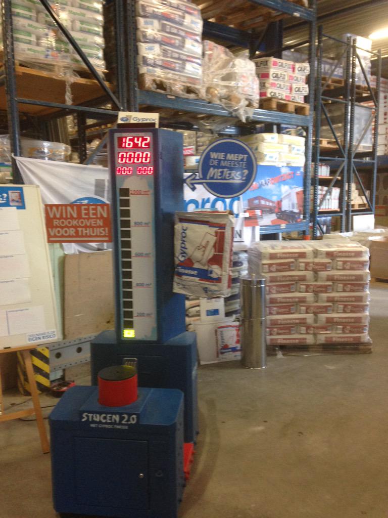 Veel meters geslagen bij <a href="/OmtzigtBouwmat/">Omtzigt Bouwmaterial</a> bij een gezellige en druk bezochte @Gyproc Finesse demo avond