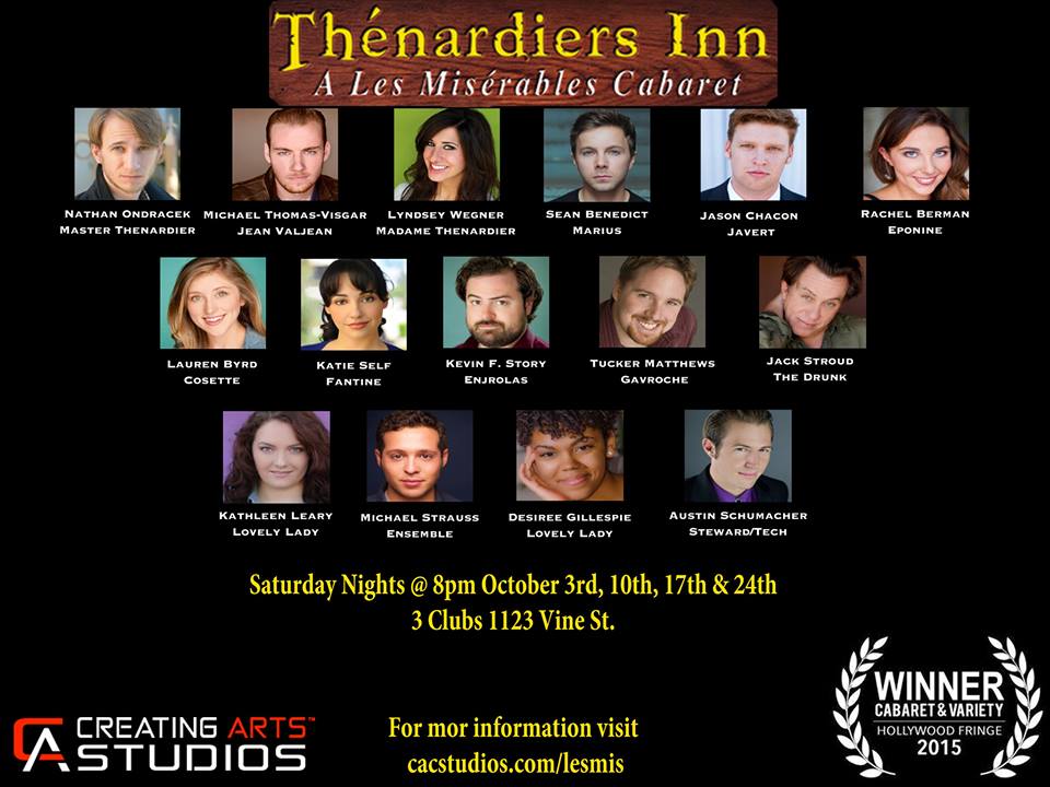 CAC_Studios's tweet photo. #NotLesMis opens (again) this weekend at @threeclubs! Check out who will be the drunken players! http://t.co/eU2RcqQKom