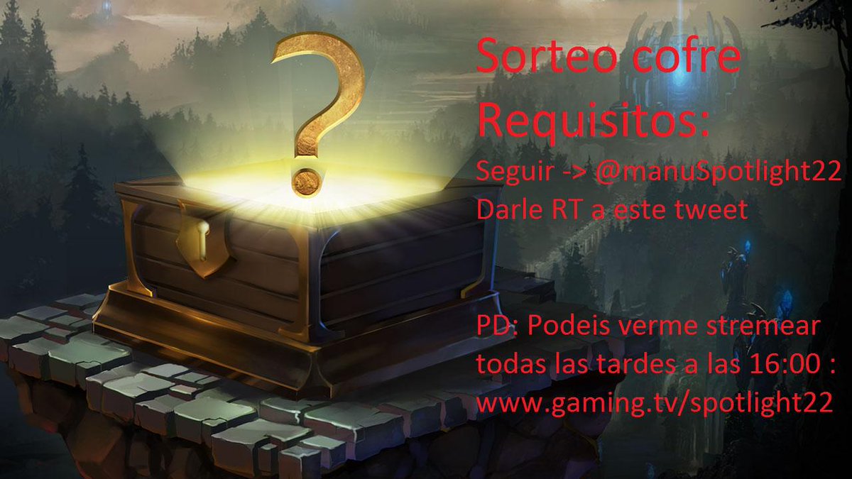 manu_spotlight's tweet photo. Sorteo de cofre misterioso
RT y follow a @manuSpotlight22 
Termina el Domingo 11 de octubre por la noche http://t.co/LcwO99HQER